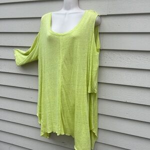 Soft Surroundings Cold Shoulder Citrus Tunic, Size Large